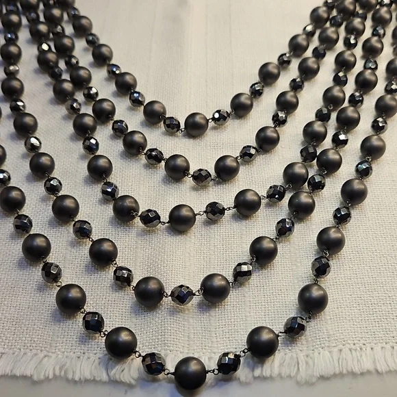 Giorgio Armani Black Multi-Strand Necklace
